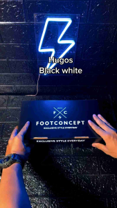 FOOTCONCEPT - Sandal Slide Backstrap Kasual Pria Wanita New Arrival Hugos Black White 36/43