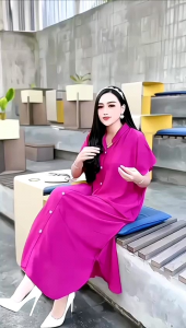 Midi Dress Kalong Jumbo Rayon Premium untuk Busui