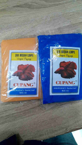 Jas Hujan Ponco Murah Lengan Panjang Cupang Merah Pria Wanita