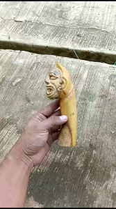 Gagang Kayu Ukir Wayang Semar Tanpa Cincin