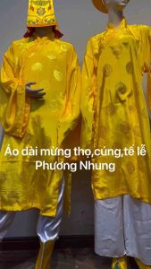 Áo tếLễ dâng hương đình chùanhà thờ họ cho namlụa tổng hợp tay thụng 35cm