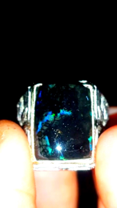 Cincin Batu Black Opal Sempur Banten Natural Jarong Bahan Ranting