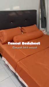 Premium Tencel 100% Ice Silk Hypersoft Bedsheet 5in1 with Comforter Set King/Queen Cooling Satin Bedsheet