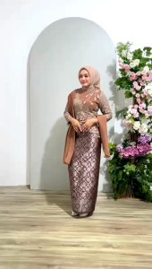 Setelan Kebaya Wisuda High Quality NAMIRA Selendang Mix Ceruty Tille Premium / Setelan Kebaya Modern Terbaru / Kebaya Kondangan Pesta Tradisional Berkualitas