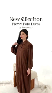 Flowy Polo Dress - Maxi Dress Lady Crush - Gamis Wanita