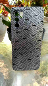 SOFTCASE HP OPPO A16 CARBON CELUP MOTIP HEXAGONAL PUTIH