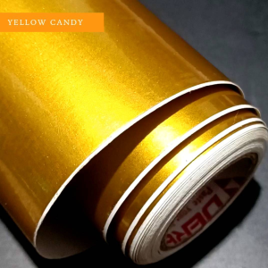 Sticker Skotlet Motor Kuning Metalik Candy Premium