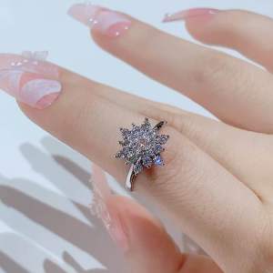 Advanced Sweetie Rotating Lace Snowflake Ring Adjustable Size Opening Ring