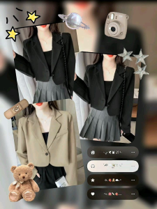 Blezer Croptop Wanita Kekinian: Outfit & Bahan