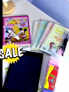 Paket Lengkap 18 ITEM Buku Belajar Anak Menulis Menghitung B126 Papan Lcd Tablet Clay Magic sank Paket Mainan Edukasi Anak Belajar