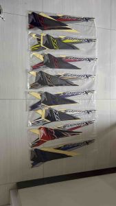 STIKER STRIPING LIS LES BODY HONDA SUPRA X 125 2018 2019 HITAM MERAH