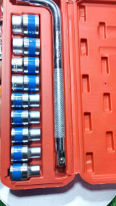 Bộ khẩu tuýp cần L 10 chi tiết từ 8-24mm chất thép Cr-v không gỉ