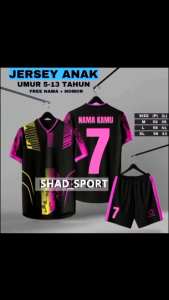 Stelan Jersey Anak Umur 5-13 Tahun Free Gratis Sablon Nama Nomor Punggung