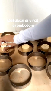 6Pcs Cetakan Cromboloni Cetakan Roti Burger Ring Bulat 8x3cm 10x3cm bahan Stainles / Ring Cutter Cake Kukus Panggang