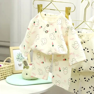 ชุดนอนเด็ก เสื้อผ้าเด็ก ชุดเด็ก เสื้อ+กางเกง ผ้าฝ้าย size80-120