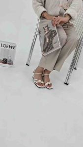Satujua - AEVO Heels Wanita Kasual Triple Strap Motif Tali Belakang - Synthetic Leather Foam