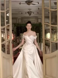 Đầm maxi cưới TRIPBLE T DRESS đính hoa nổi sang trọng - size S/M/L - MS42V