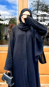 Abaya Gamis Hitam sakinah mutiara Dubai Turky Muslim Abaya Fashion Wanita Terbaru