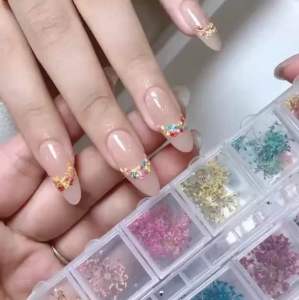 【24pcs/box】Nail Art Accessories Diy Dried Flower Colorful Petal Decorations Perhiasan kuku l2nail 美甲干花 天然植物彩色干花花瓣