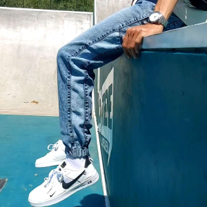 Celana Jogger Jeans Pria Big Size Berbahan Denim Stretch Trendy