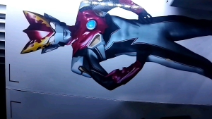 Sticker Dinding Ultraman Rosso Size 30-45 cm Vinyl White Graftac Waterproof