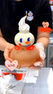 700ml Mixue Water Bottle Snow King Dun Dun Bucket Lemon Cup Bubble Tea Bucket Snow King Head Barrel