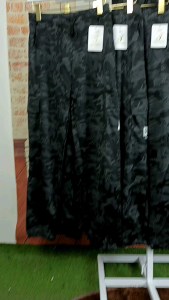 9809-G กางเกงขายาวผ้าเกาหลีเนื้อผ้ายืดลายหาร กระเป๋าคาร์โก้