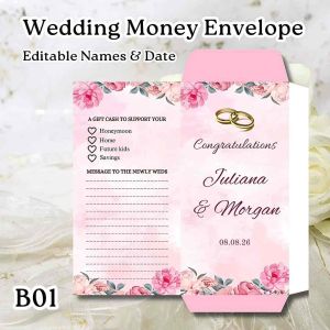 Wedding money envelopes BEST QUALITY GLOSSY edge cut high quality (pwede own layout)