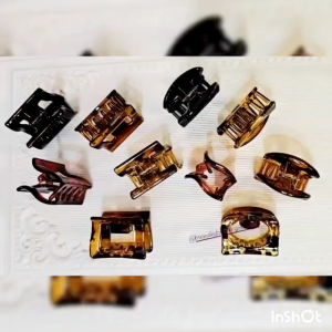 JEPIT RAMBUT KOREA TRANSPARAN MODEL KOTAK OVAL BOLONG / JEDAI SALON IMPORT / MATTE GLOSSY LEOPARD / HAIR CLOW CLIP / HCC2118