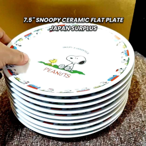 7.5in SNOOPY CERAMIC FLAT PLATE • JAPAN SURPLUS