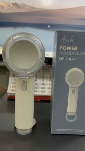 Asahi Power Handheld Fan MF-7004 white with transparent circular head and button controls