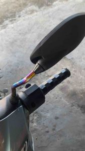 Gương chiếu hậu Yaz chân đen  chân xi titan chân xi inox 10ly gắn cho các loại xe máy( cặp gắn cho yamaha)