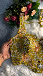 [PRE-ORDER] 2026 APRIL WOMENS DESIGNER BOLLYWOOD STYLE HEAVY CODDING WORK SLEEVELESS BLOUSE SIZE 38 | SLEEVELESS WEDDING GRAND BLOUSE