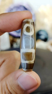 Natural Tibetan Heaven and Earth DZI Agate Crystal Drum Beads SD05 #DZI #Natural Crystal