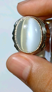 cincin mata kucing putih ikatan alpaka keren siap pakai