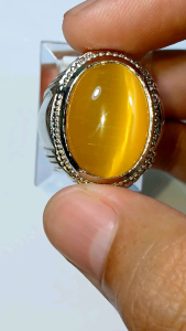 cincin mata kucing kuning ikatan alpaka keren siap pakai