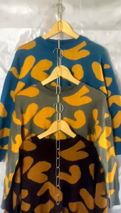 Kaos Sweater Rajut Cewe Motif Boomerang