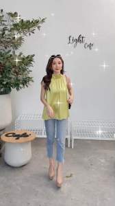 เสื้อแขนกุด คอปีน คอเต่า โบว์หลัง