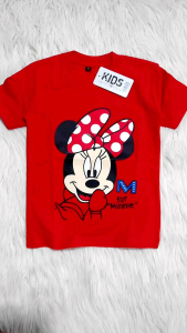 KFS 84 Baju Kaos Anak Perempuan Karakter Minnie Mouse Lucu Warna Merah