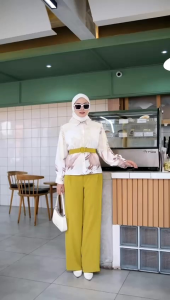 One Set Shantel Free Belt / One Set Kekinian Motif Abstrak / Setelan Wanita Terbaru Super Elegant