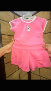 Tshirt/Short Terno For Baby Girl 3-9 Months Old Cotton-Soft and Comfortable