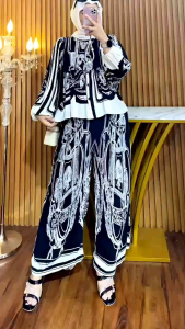ready laura set tunik fashion wanita viral setelan motif terbaru