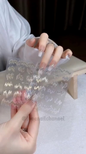 Sticker dán móng tay sợi 5D siêu đẹp có 3 màu vàng bạc & 7 màu có 3 màu ( vàng bạc 7 màu )