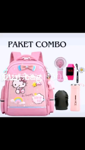 TAS RANSEL HELLO KITY MODEL TERBARU GRATIS KIPAS JAM JAS HUJAN BOTOL KACA TAS RANSEL SEKOLAH ANAK TK SD PAUD