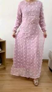●ECLAIRE● 0IS Gamis Dress Maksi Maxi Lengan Panjang Longsleeves Rubiah Lebaran Fashion Muslim Idul Fitri Idul Adha