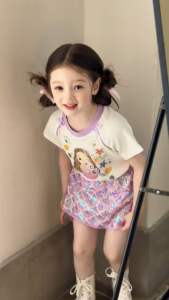 MC116 ชุดเข้าใหม่ นางเงือก ลูกสาว เสื้อยืดแขนสั้นและกระโปรง งานดี คิ้วมากก