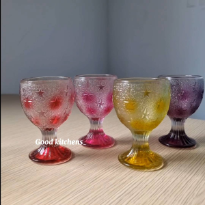 G232 [6 PCS] GELAS SLOKI BINTANG KACA GELAS KAKI GELAS SOUVENIR GELAS KOPI GELAS MINUM GELAS AESTHETIC ALA KOREA