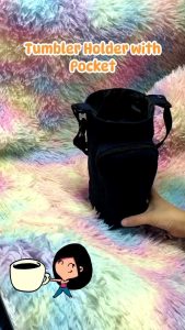 Canvas Tumbler holder/bag w/ pocket for 32-40oz or 1L