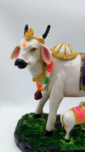 18 CM/ COW AND CALF / DHANA LAKSHMI STATUE  HOMEDECOR AND LIVING ROOM ALSO IDEAL FOR WEDDING AND BIRTHDAY GIFTING SHOWPIECE