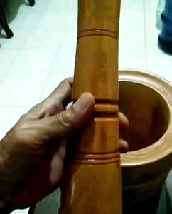 Lumpang Kayu Besar dan Tumbukan Alu 1 Set / Penumbuk Tradisional Tumbukan Bumbu Tumbukan Sambel Kacang Tumbukkan Jamu